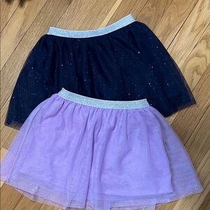 Jumping Beans Purple With Silver Hearts And Navy Blue With Sparkles Tulle Skirts